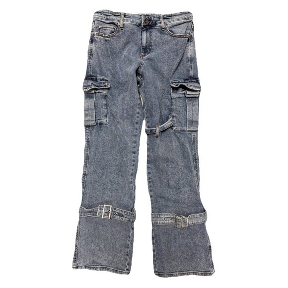Hot Topic Cargo Jeans Mens 30x32 (30x31) Blue Y2K Grunge - Picture 1 of 10
